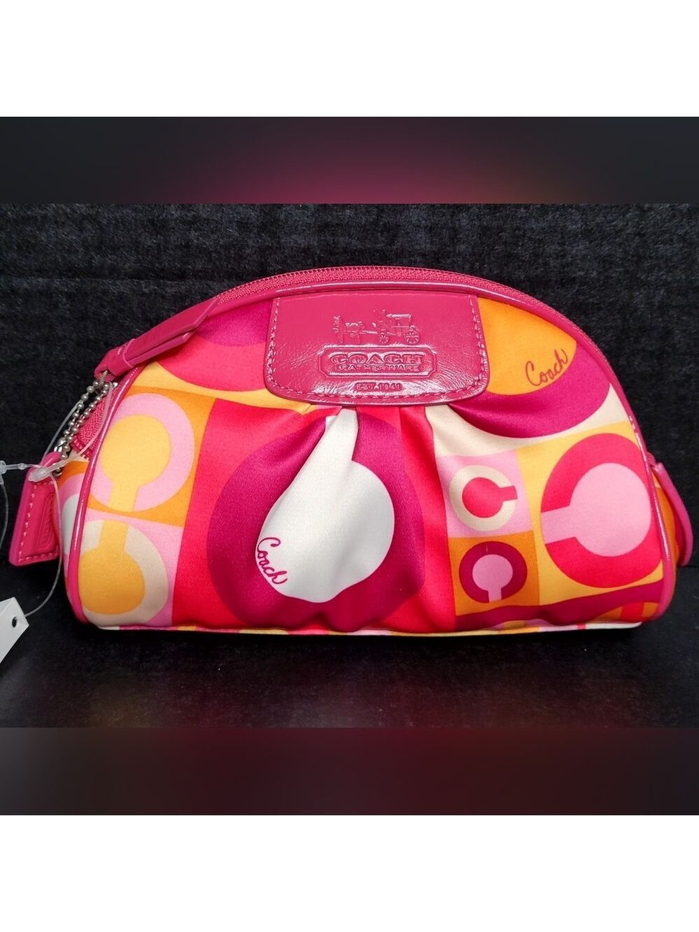Coach Valentine's Day Scarf Print Cosmetic Bag